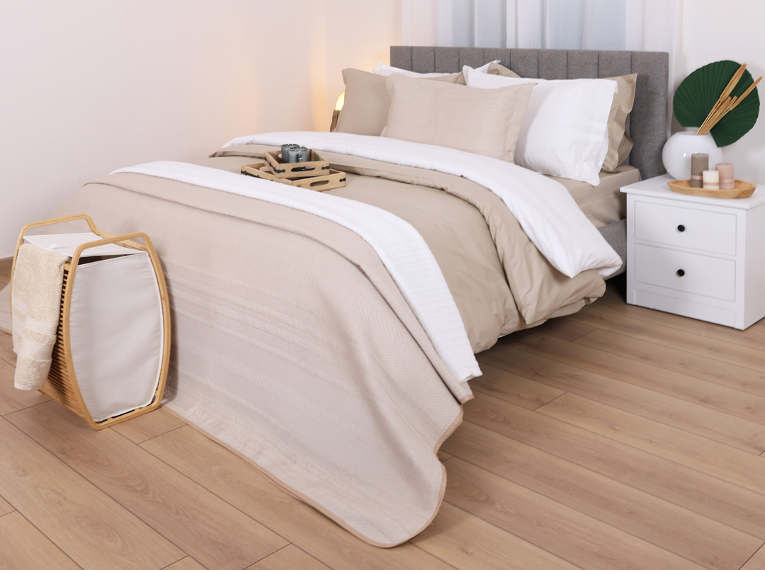 Duvet cover set, blankets, throws, pillow cases, baskets, towels