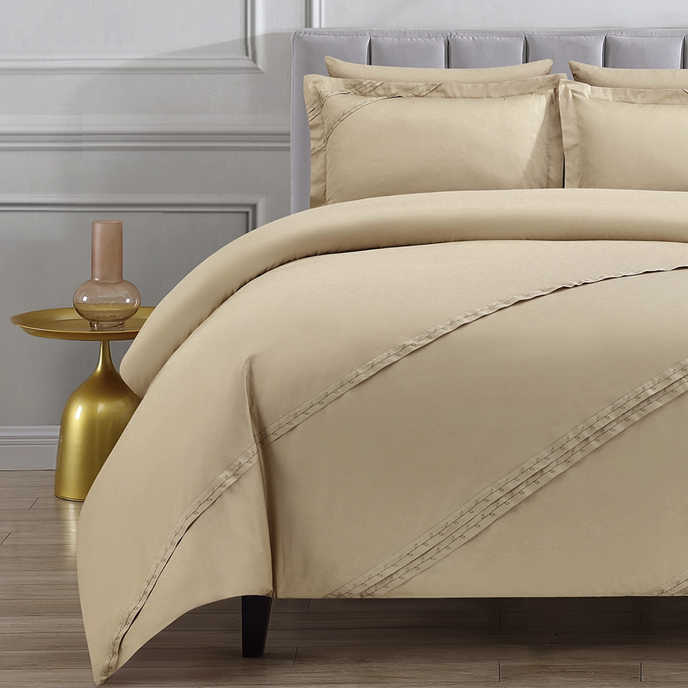Yves 03 copy Leaf Embroidery Duvet Cover Set